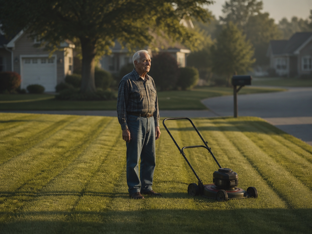 The lawn was already short