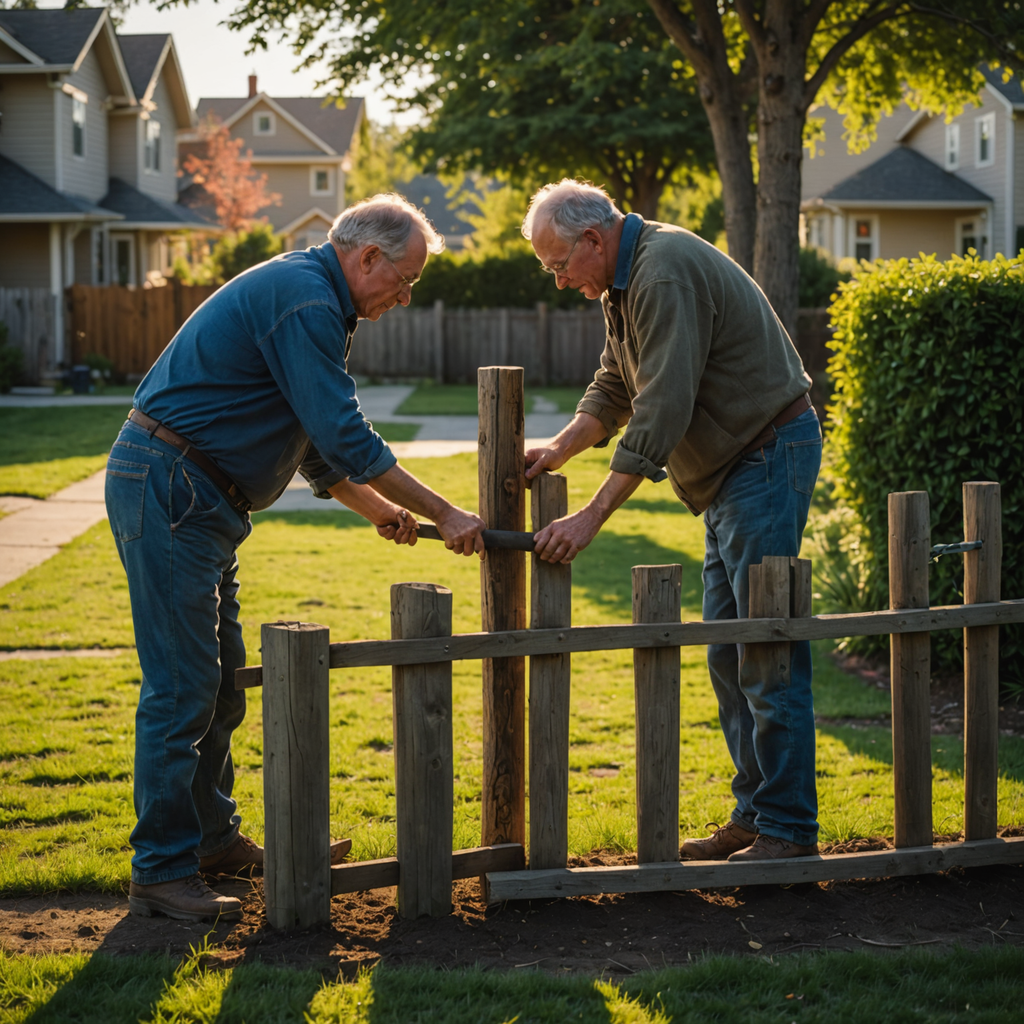 The fence between our yards has been falling down for thirty-seven years